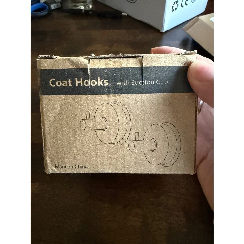 Brushed‎ Stainless Steel Suction Cup Coat Hooks 2-Pack Storage Organization